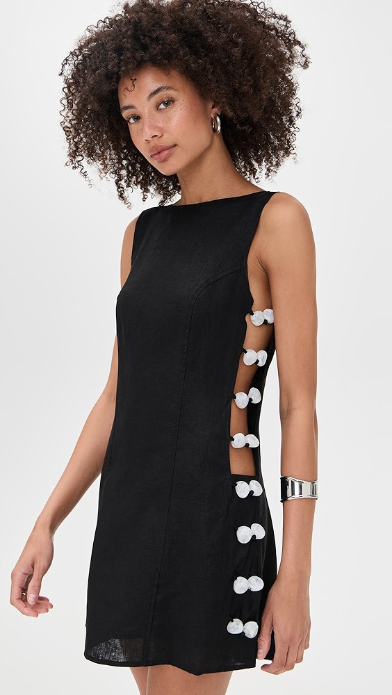 Tia Linen Mini Dress Black | Shopbop