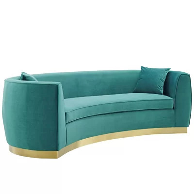 Modway Silver Orchid Perez Curved Velvet Sofa | Wayfair North America