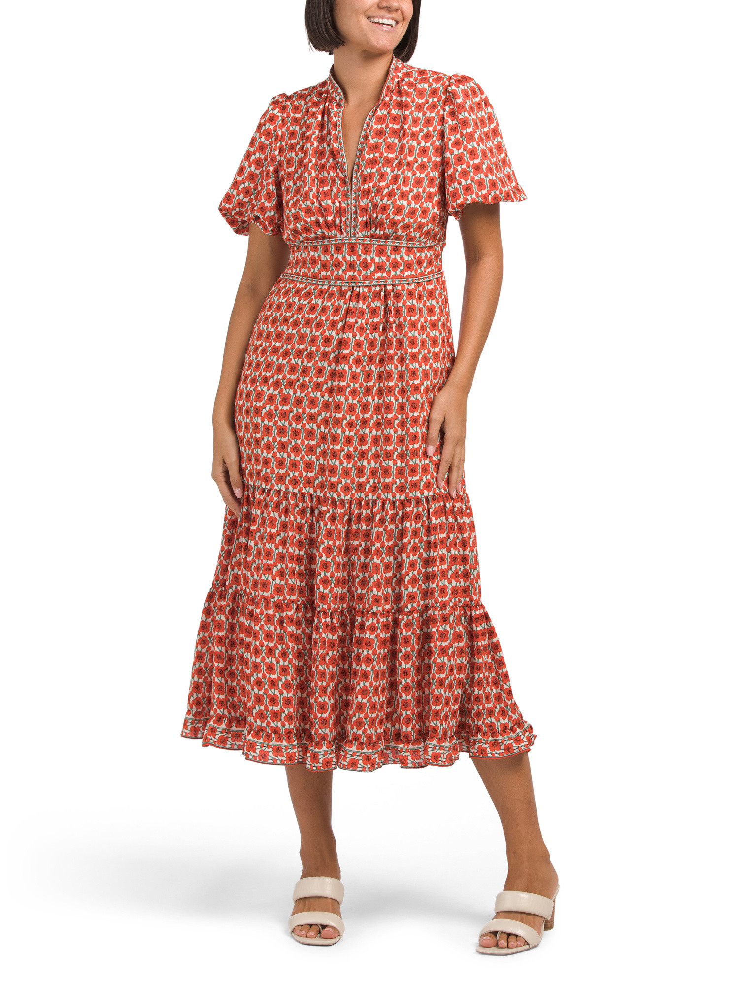 Bubble Sleeve Floral Maxi Dress | Marshalls