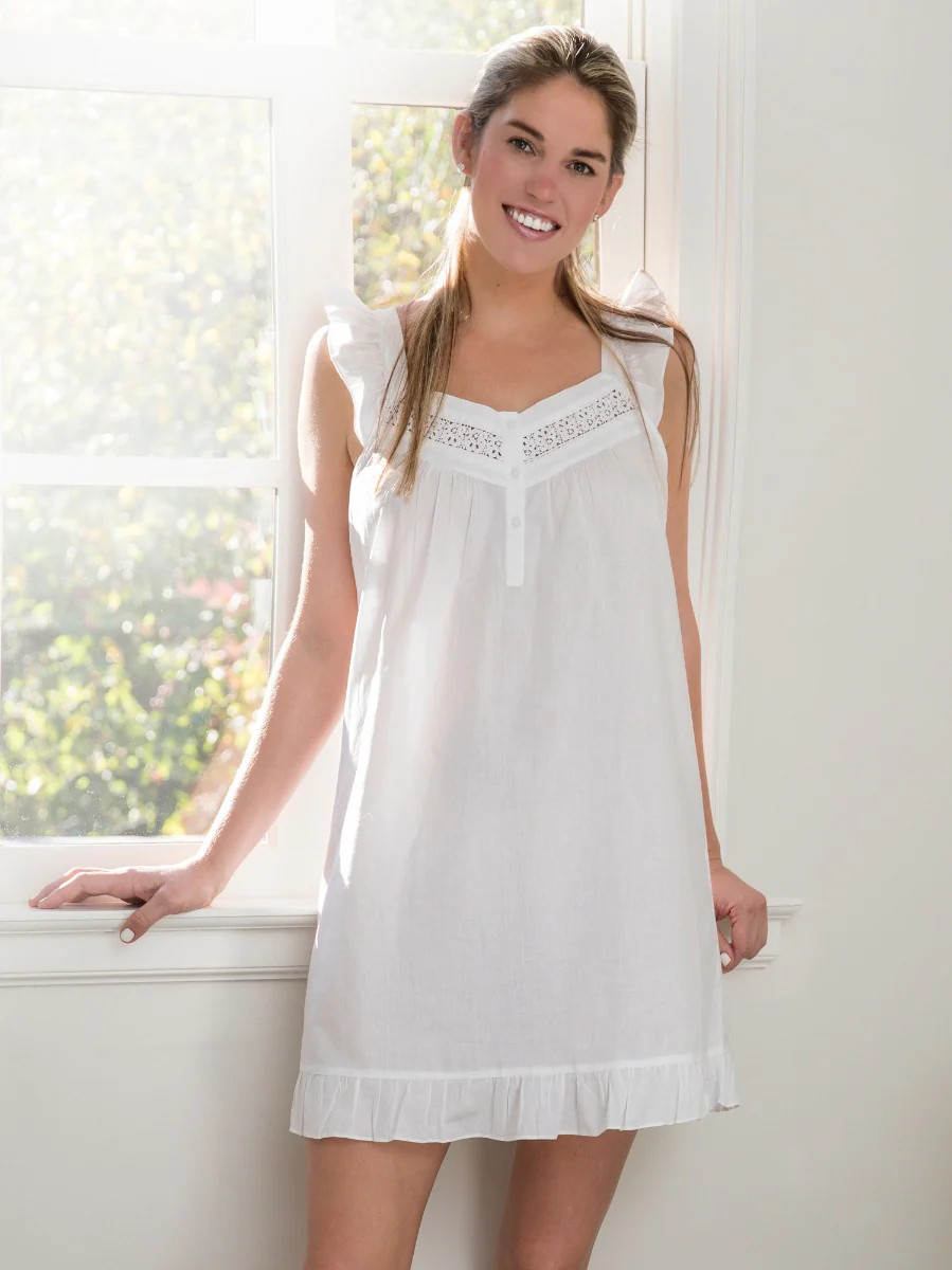 April Nightgown - Jacaranda Living, White Cotton Nightgowns | Jacaranda Living