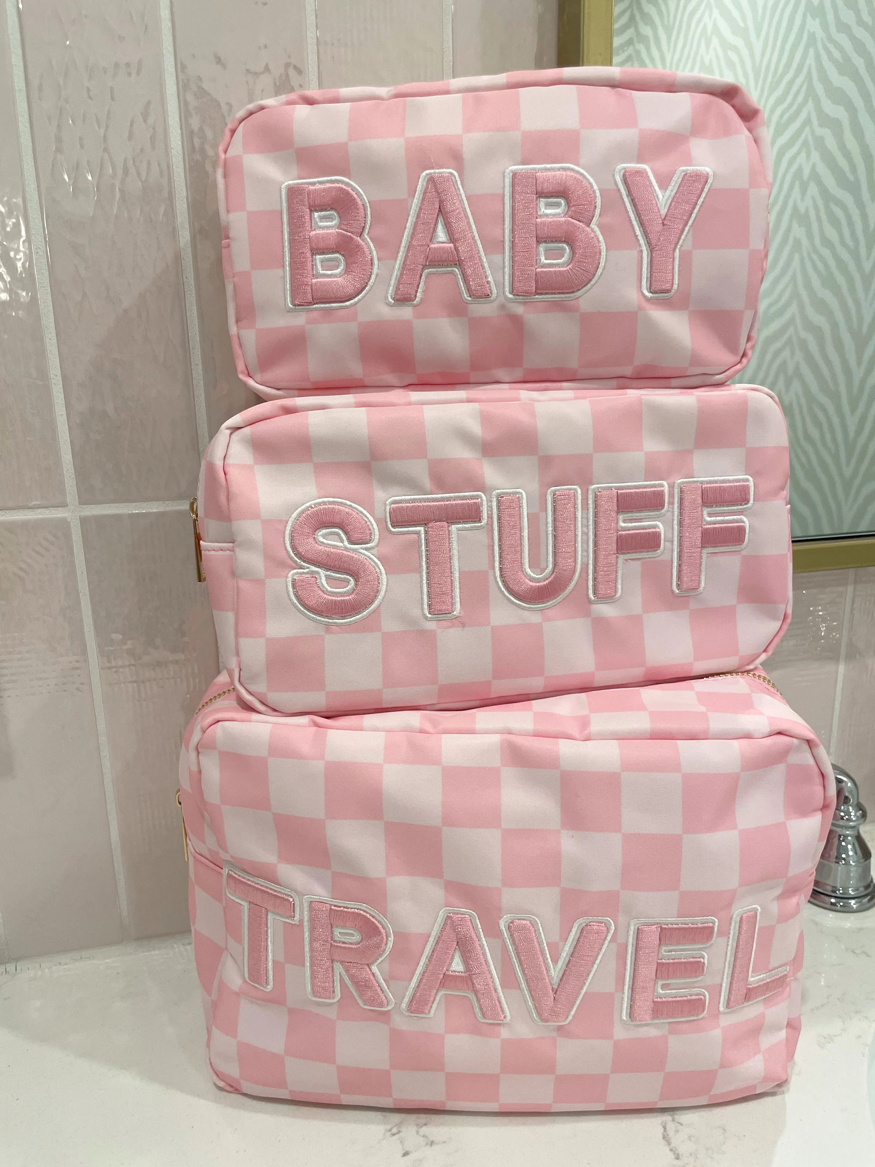 Pink Checkered Bag Bundle | KenzKustomz