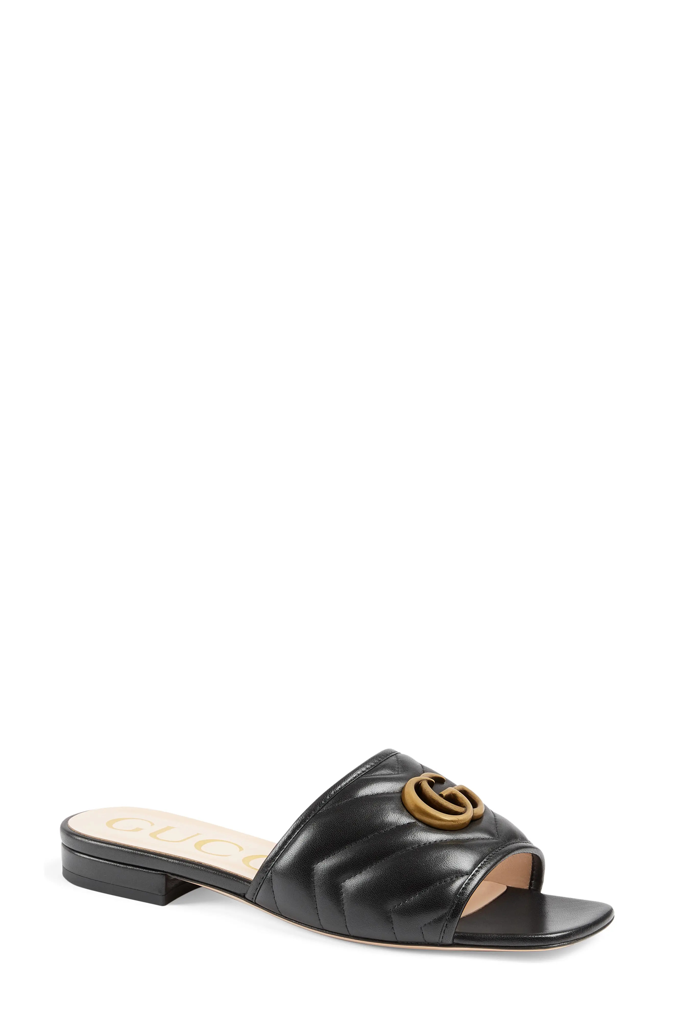 Gucci Jolie Slide Sandal in Black/Black at Nordstrom, Size 5.5Us | Nordstrom