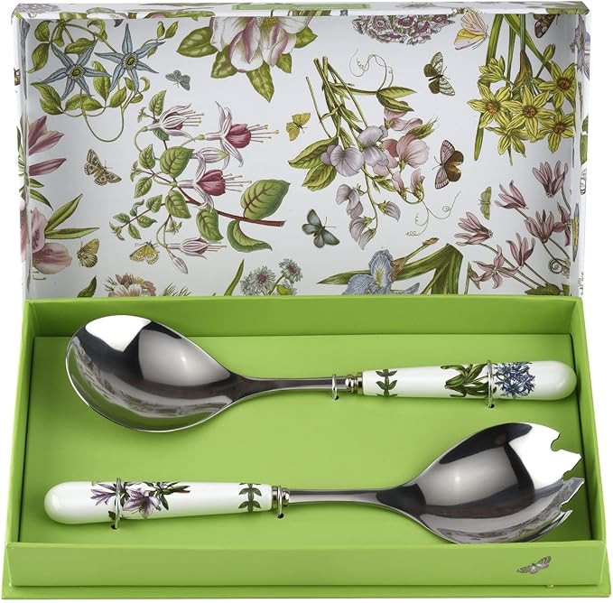 Portmeirion Botanic Garden 10" Salad Servers - Set of 2 | Azalea and African Lily Motifs | Stainl... | Amazon (US)