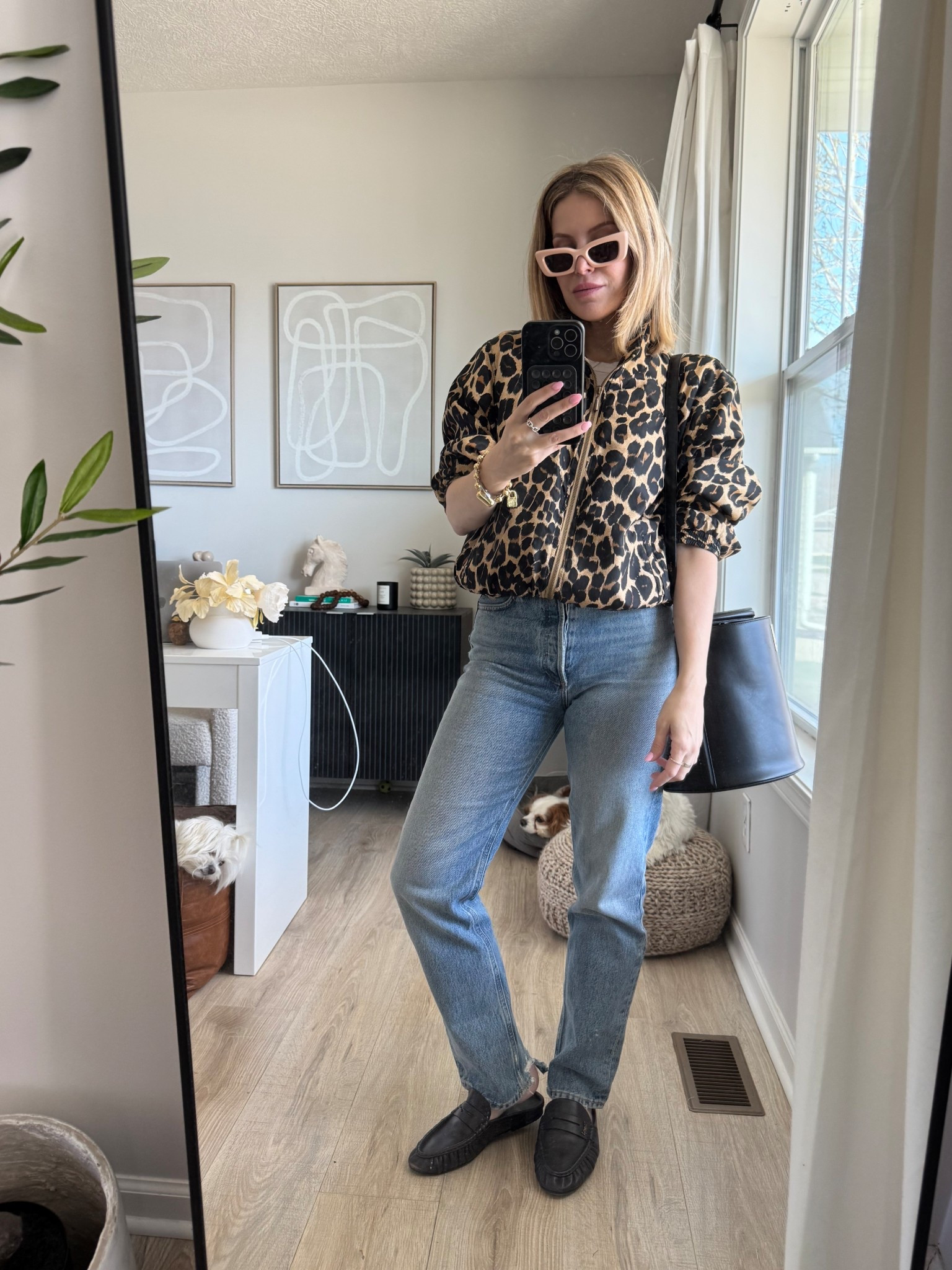 Spring outfit with a leopard print windbreaker. My jacket is vintage but linked a similar one!

#LTKOver40 #LTKWorkwear #LTKootd