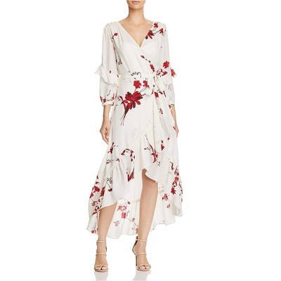 Joie Womens Silk Floral Wrap Dress, porcelain, XX-Small | Target
