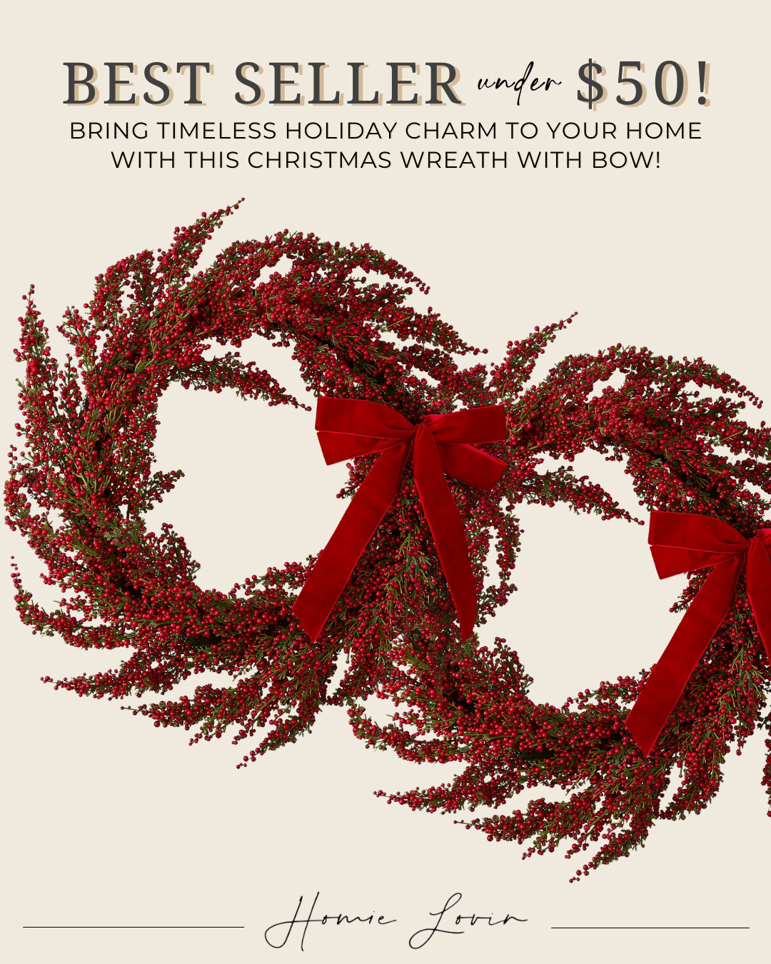 Bring timeless holiday charm to your home with this gorgeous Christmas wreath with bow from Walmart! 

home decor, interior design, holiday wreath #Walmart 

 #LTKHoliday #LTKHome #LTKFindsUnder50