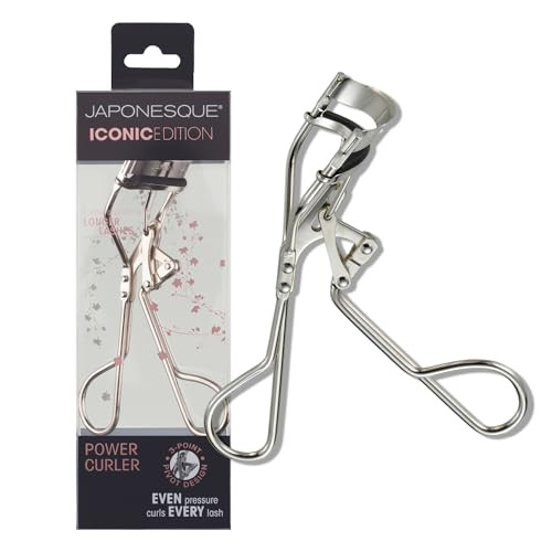 JAPONESQUE Power Curler Eyelash Curler, Instant Lash Curler for Longer Lashes, Silicone Pad, Nickel Finish | Amazon (US)