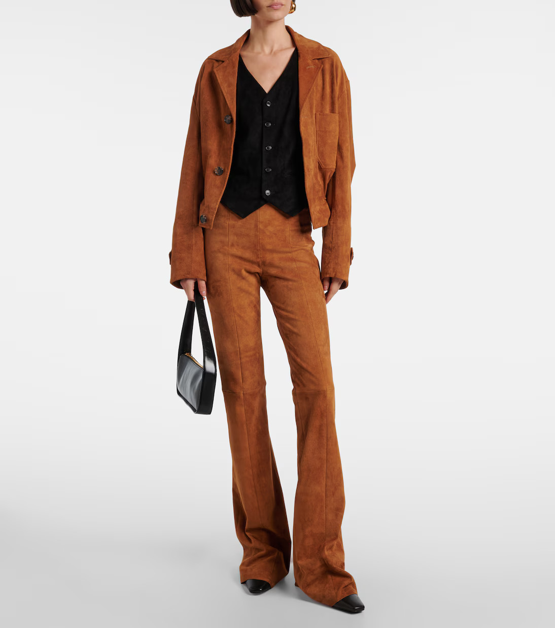 Gégé high-rise suede flared pants | Mytheresa (UK)