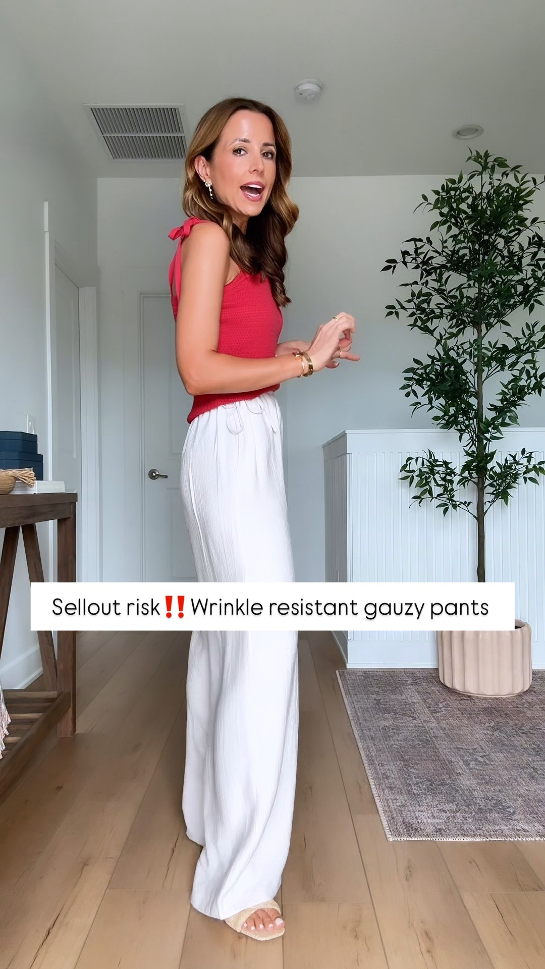 New Target arrivals. Summer outfits. Vacation outfits. Resort wear. 4th of July outfits. Summer style. Elevated casual.. Vacation outfits. Wide leg wrinkle resistant pants in XS - could size down if in-between sizes. Runs a little big but can cinch the waist on both sides.

#LTKootd #LTKTravel #LTKPetite