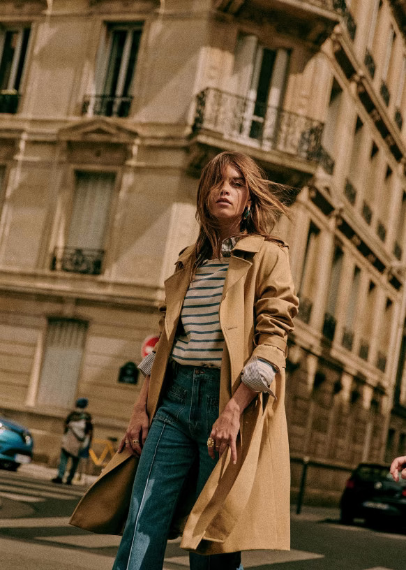 Scott Trench Coat - Camel - Cotton - Sézane | Sezane Paris