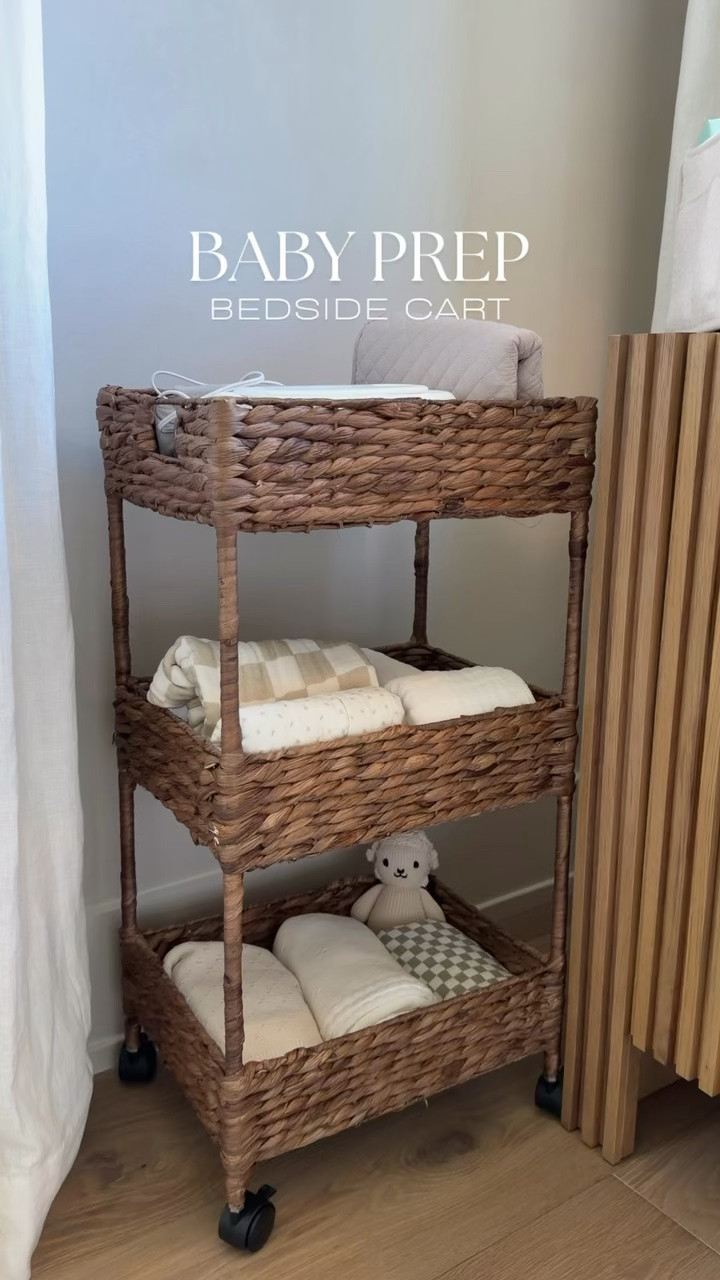 Bedside cart in our primary room! Includes essentials for diaper changers, burp cloths, swaddles, etc! Will also add extra outfits here for baby as well!

#LTKmomlife #LTKBaby #LTKBump
