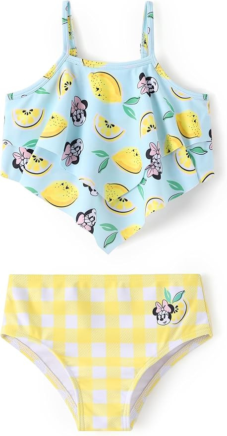 Disney Frozen Elsa Stitch Moana Toddler Girls Two Pieces Ruffle Strap Bikini Top and Bottom Set B... | Amazon (US)