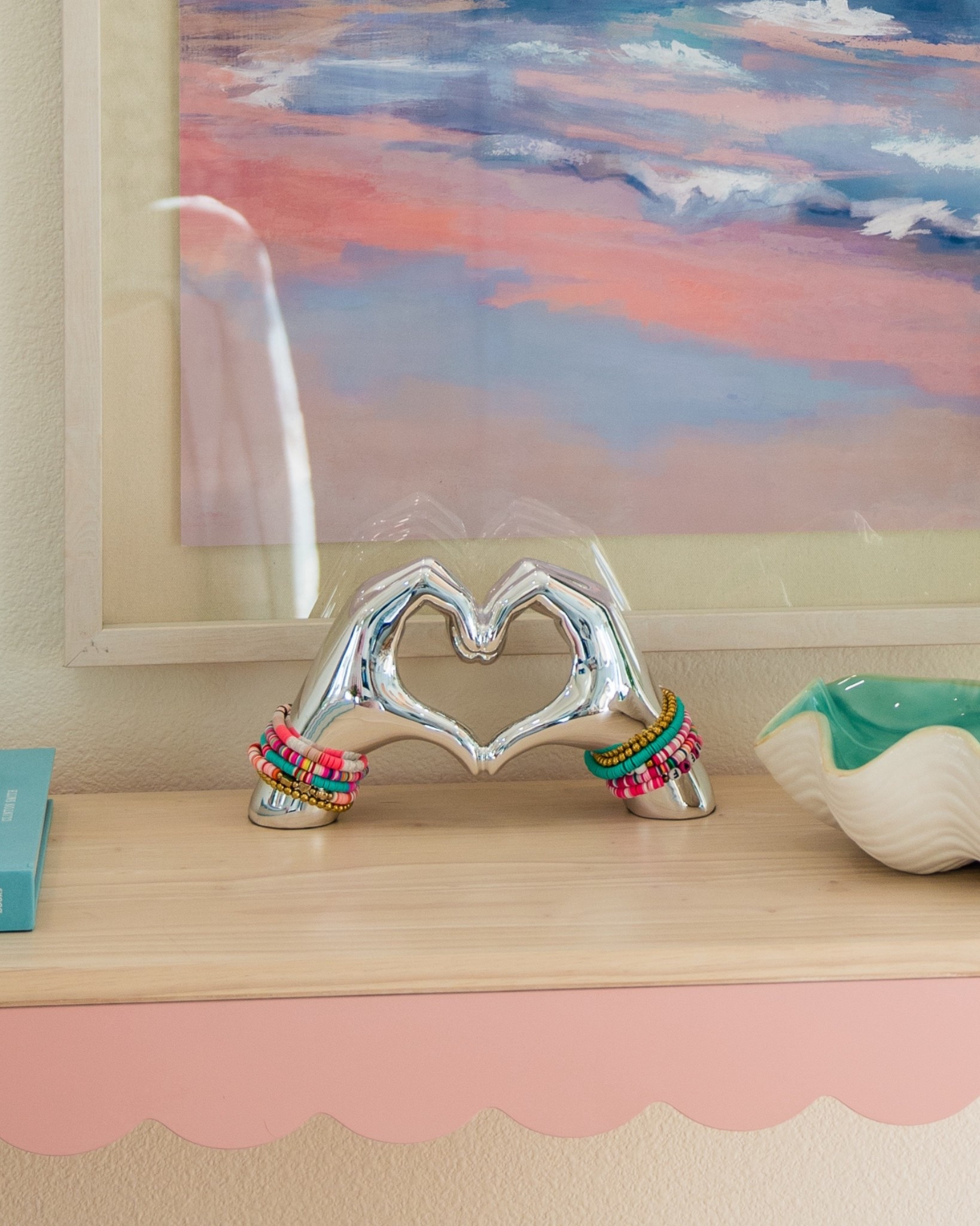 Home is where the heart is 🫶🏼 Valentine’s Day vibes, cozy details, and a little love from Amazon ✨ I love using this as a seasonal decor piece year-round—add holiday bracelets or fun colors for parties! 
#ValentinesDayDecor #AmazonFinds 

#LTKValentine #LTKHome #LTKSeasonal