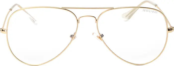 Fifth & Ninth Charlie 53mm Aviator Blue Light Blocking Glasses | Nordstrom | Nordstrom