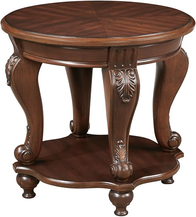 Round Wood End Side Table, 22" Cherry | Amazon (US)