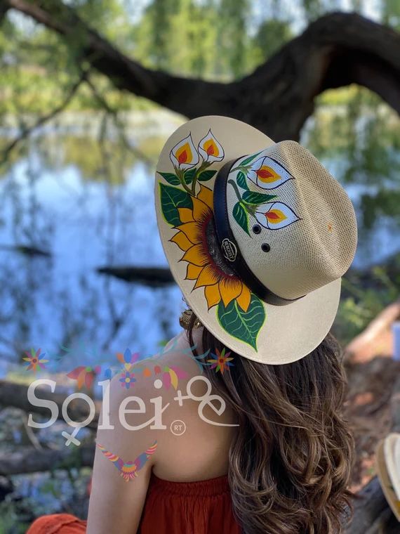Mexican Artisanal Hat. Hand Painted Hat. Colorful Floral Hat. Traditional Mexican Hat. Floral Pai... | Etsy (US)