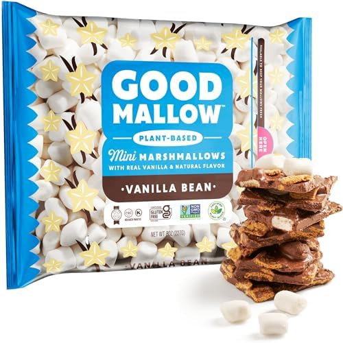 GoodMallow Mini Vegan Marshmallows - Kosher Halal Dairy & Gluten Free Healthy Mini Marshmallows -... | Amazon (US)