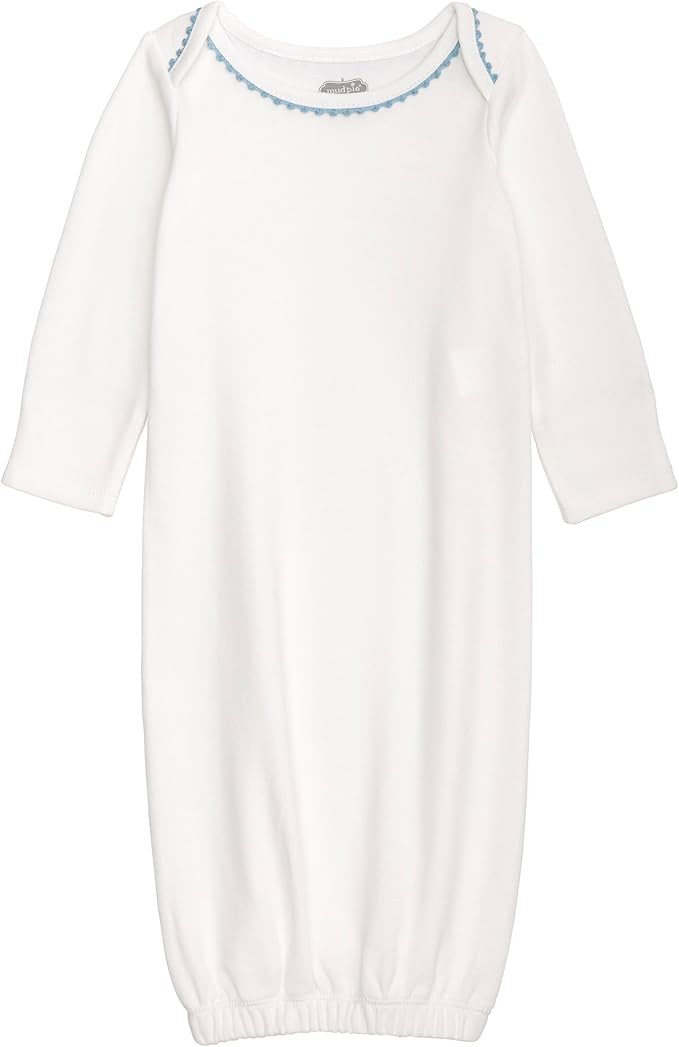 Mud Pie Baby Boy Crochet Trim Gown | Amazon (US)