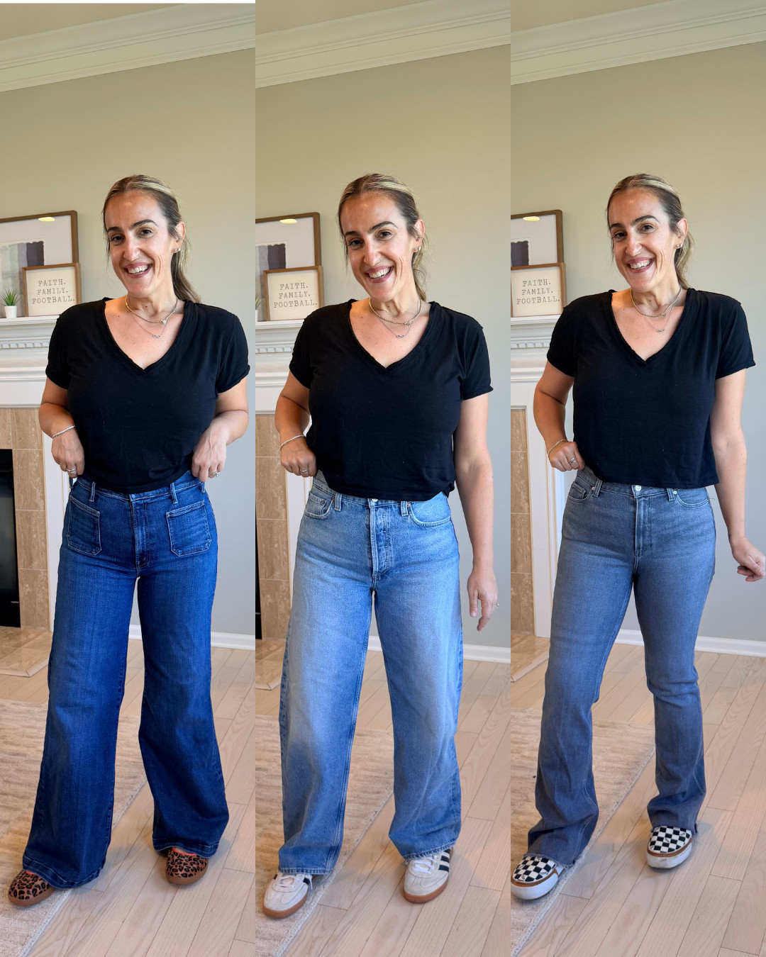 size 28 in mother and paige. size 27 in agolde.  

 #LTKootd #LTKmomlife #LTKOver40