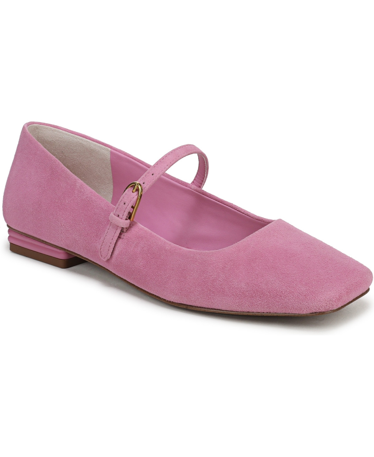 Franco Sarto Women's Tinsley Square Toe Mary Jane Flats - Pink Suede | Macy's