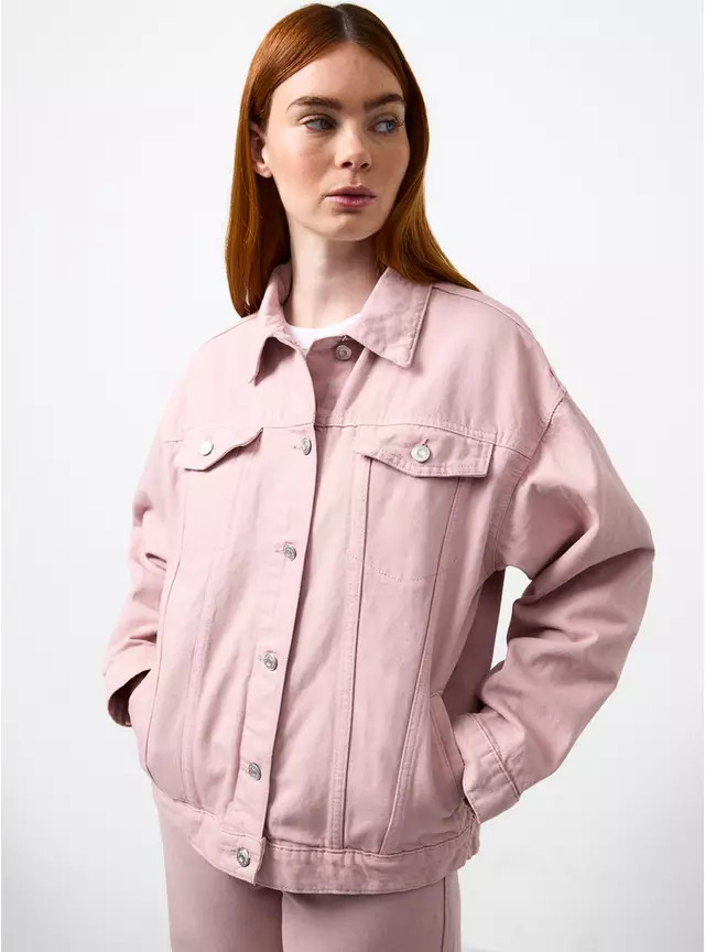 Pink Oversized Trucker Jacket 18 | Tu Clothing
