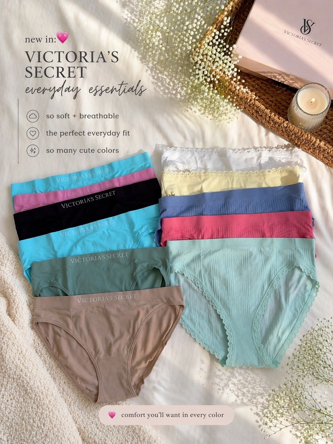 New VS favorites 💕 These are the kind of everyday basics worth buying in multiple colors. So soft, flattering, and easy to wear under everything. The seamless styles are a dream, and the lace ones are just as comfy but cuter.

The briefs do run a little big, so I’d size down for the best fit!

Currently on sale 7/35. Some of the ones I got are already sold out! 

Linked all my picks here 🤍 #LTKSaleAlert #LTKFindsUnder50

#LTKgrwm #LTKselfcare #LTKSaleAlert