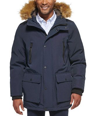 Club Room Men's Parka with a Faux Fur-Hood Jacket, Created for Macy's & Reviews - Coats & Jackets... | Macys (US)