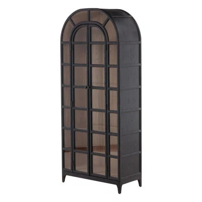 Avora Black Oak Industrial Arched Bookcase | Wayfair North America