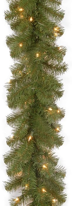 National Tree Company 9 ft Pre-Lit North Valley Spruce Artificial Christmas Garland, Christmas De... | Amazon (US)