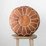 Moroccan Brown Pouf, Ottoman Handmade Leather Pouf, Home Decor Lighter Pouf | Amazon (US)