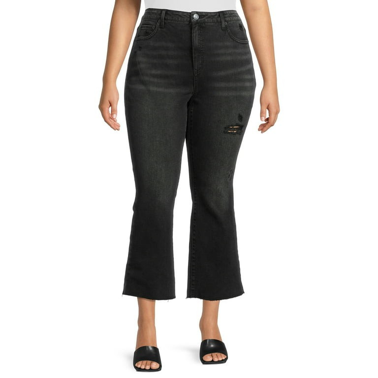 Terra & Sky Women's Plus Size Cropped Bootcut Jeans - Walmart.com | Walmart (US)