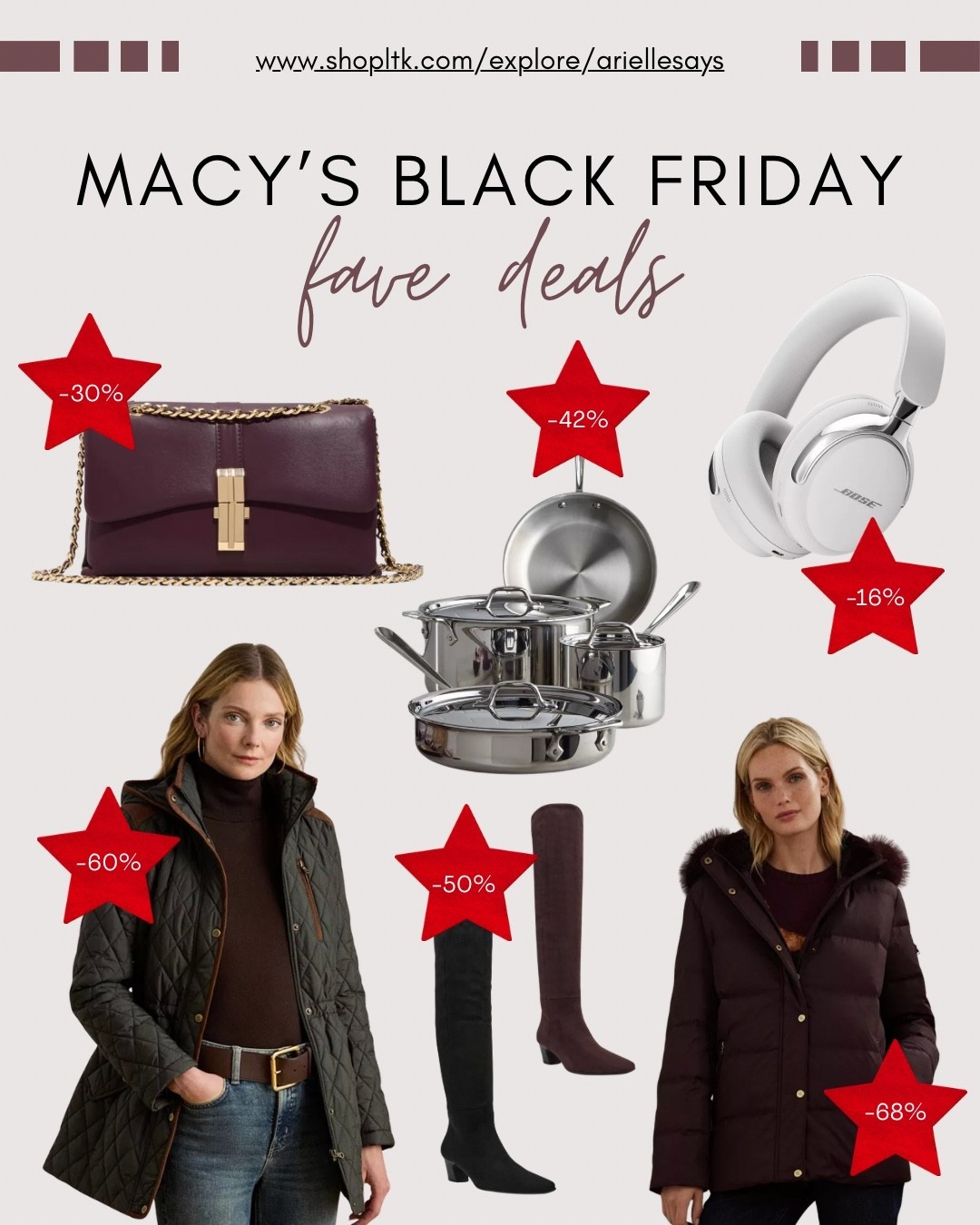These are some of my fave deals from Macys right now! I own all these products and love them. The boots are my absolute fave and I talk about them constantly. The also bag is so cute and a perfect color for the season. The headphones are phenomenal and the sound is crazy good. Enjoy these Black Friday sales!! 

#LTKCyberWeek #LTKSaleAlert #LTKGiftGuide