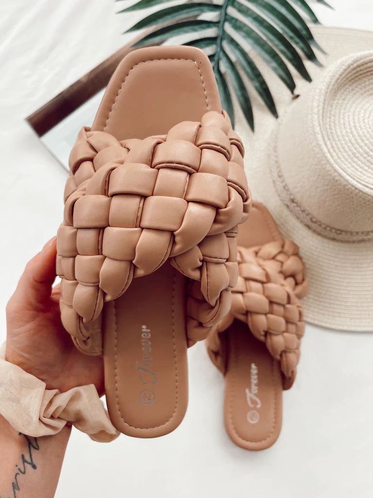 Braided Strap Sandals Nude | She Is Boutique