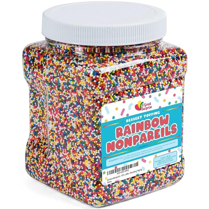 Rainbow Nonpareil Sprinkles - 1.8 Lb - Spring Non Pareil Sprinkles For Cake Decorating - Rainbow ... | Amazon (US)