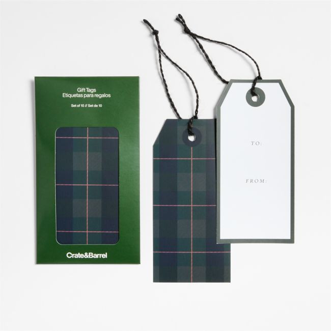 Plaid Gift Tags, Set of 10 | Crate & Barrel