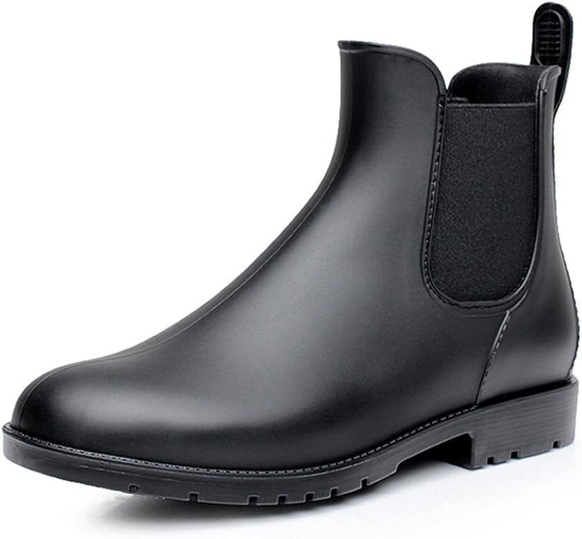 smiry Women's Short Rain Boots Waterproof Anti Slip Rubber Ankle Chelsea Booties | Amazon (US)