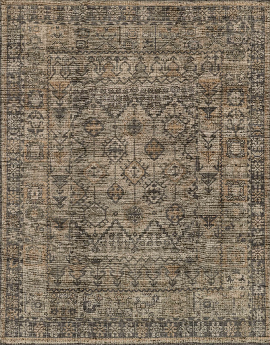 Loloi Heirloom HQ-06 Bone - Charcoal Area Rug | RugStudio.com