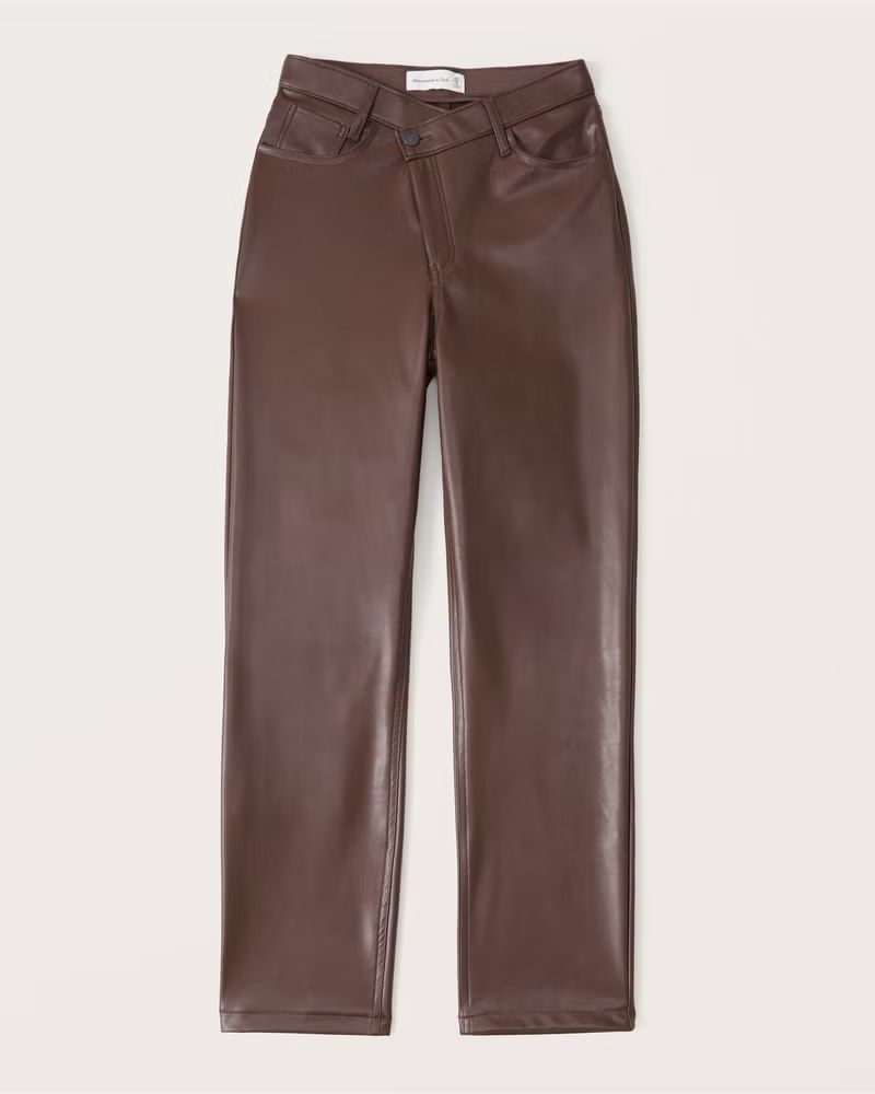 Vegan Leather Dad Pants | Abercrombie & Fitch (US)