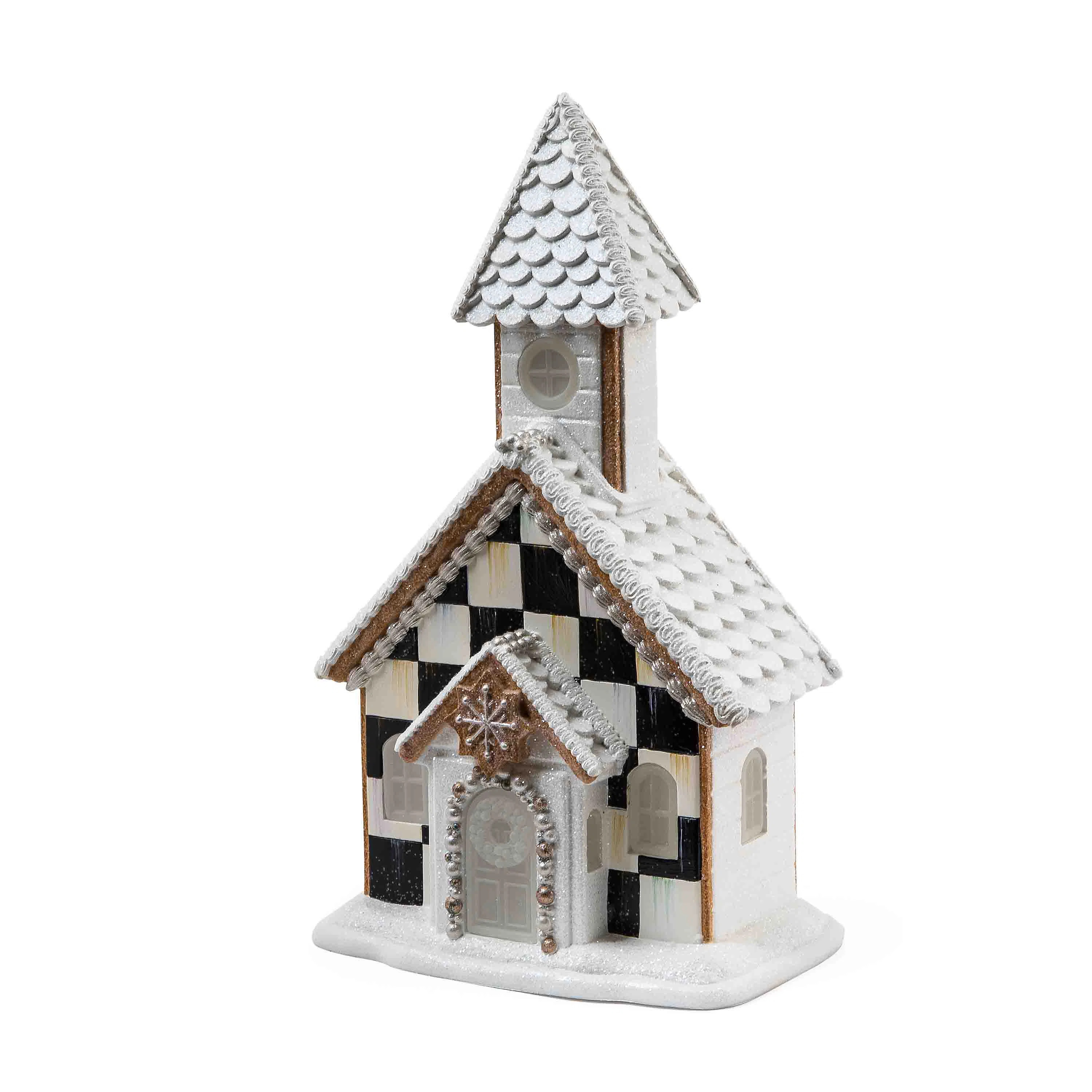 Gingerbread Illuminated Church Christmas Village | Perigold