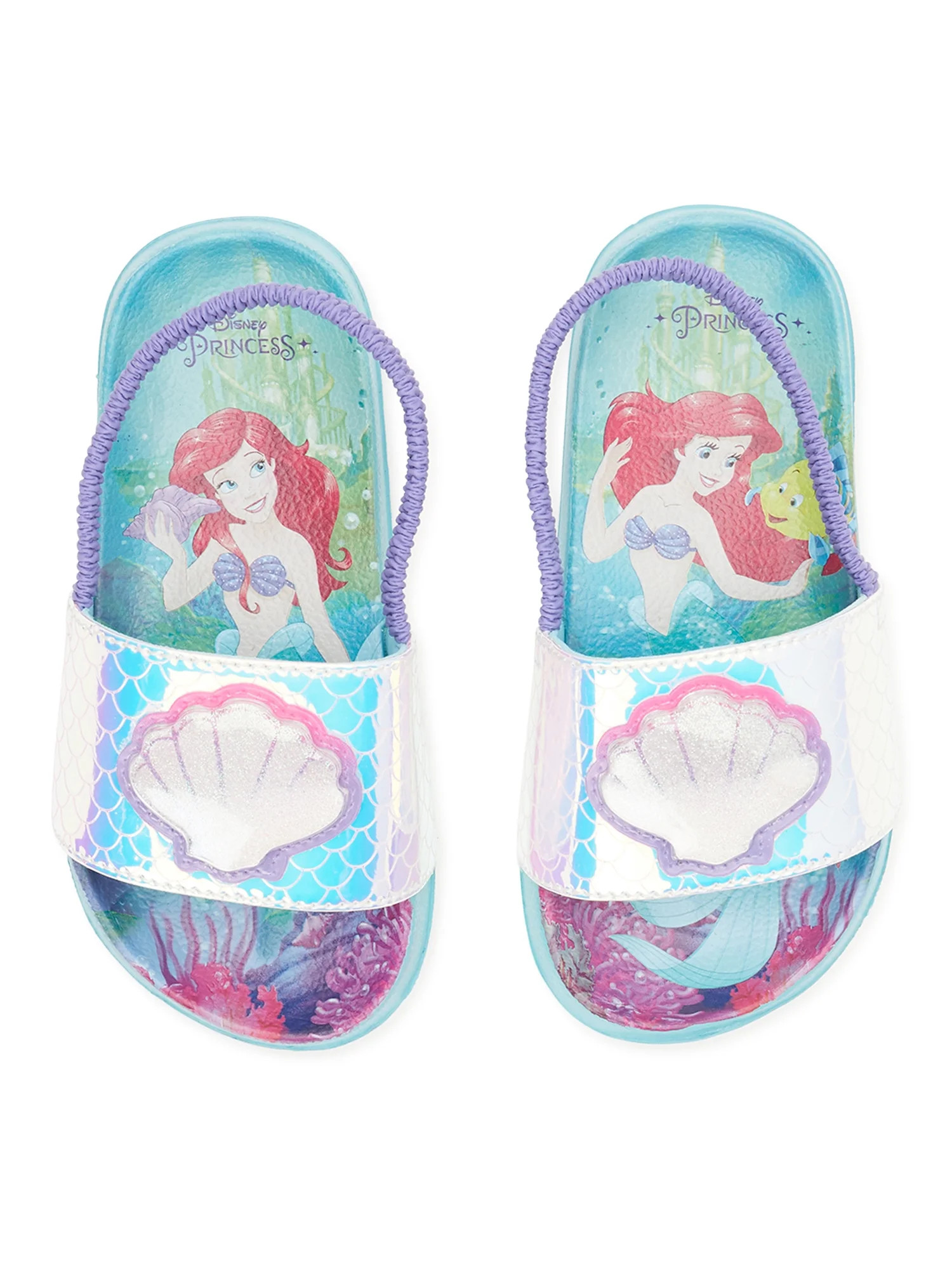 Little Mermaid Toddler Girls Slide Sandals | Walmart (US)