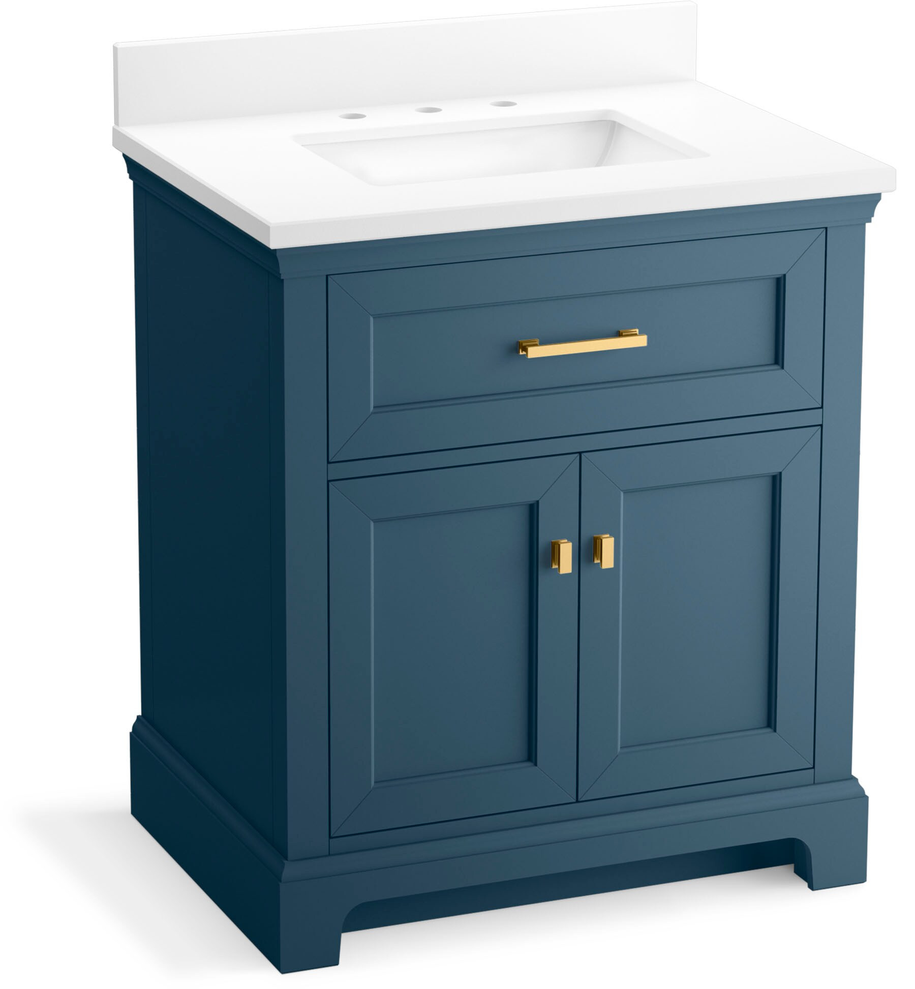 KOHLER Charlemont 30-in Tidal Blue Undermount Single Sink Bathroom Vanity with Pure White Quartz Top | 29260-BD1-TDB | Lowe's