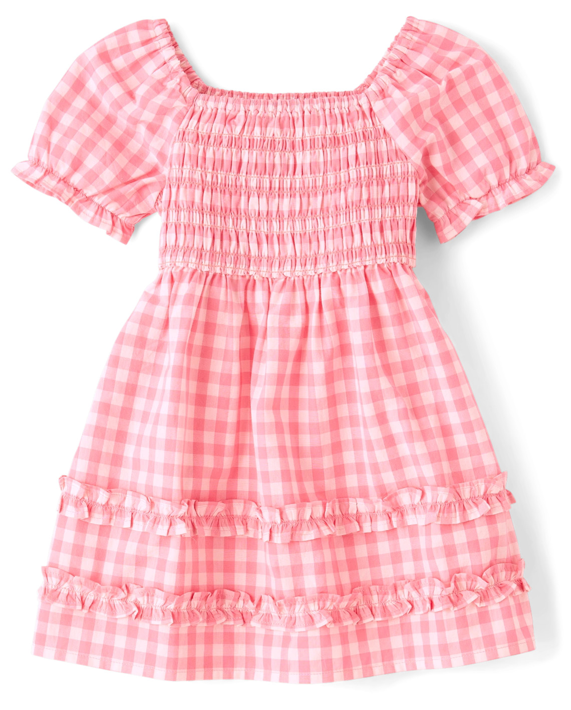 Toddler Girls Mommy And Me Gingham Poplin Smocked Ruffle Dress - pink | The Children's Place