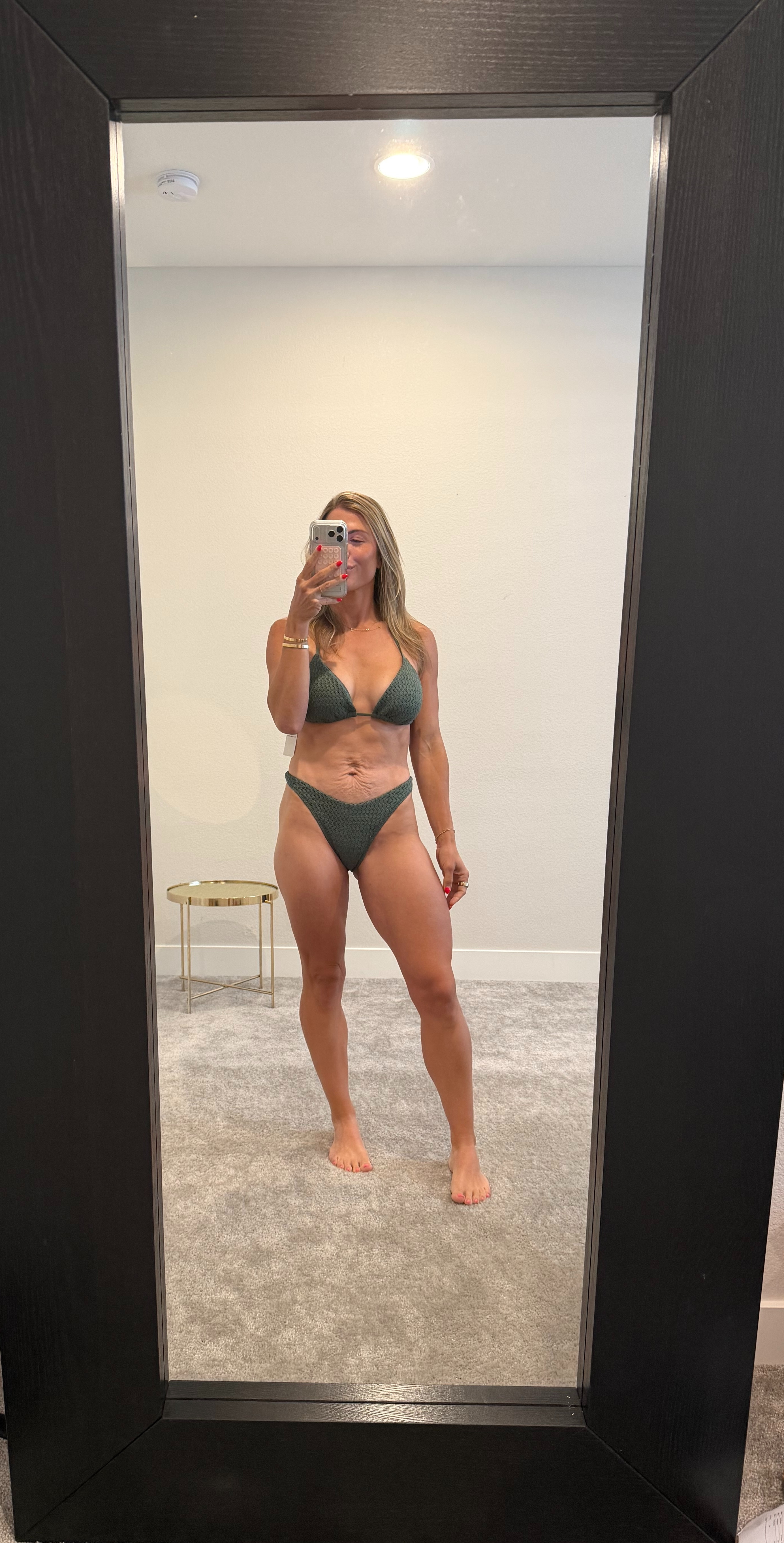 This crochet bikini is serving effortless beach days with a timeless twist. The halter triangle top and ultra high leg bottoms are made for sunny escapes. 💚☀️🌊 #Abercrombie #CrochetBikini #TriangleBikini #HighLegBikini #CheekyBikini #Swimwear #SummerStyle #BeachOutfit #VacationStyle #ResortWear 

 #LTKootd #LTKSwim