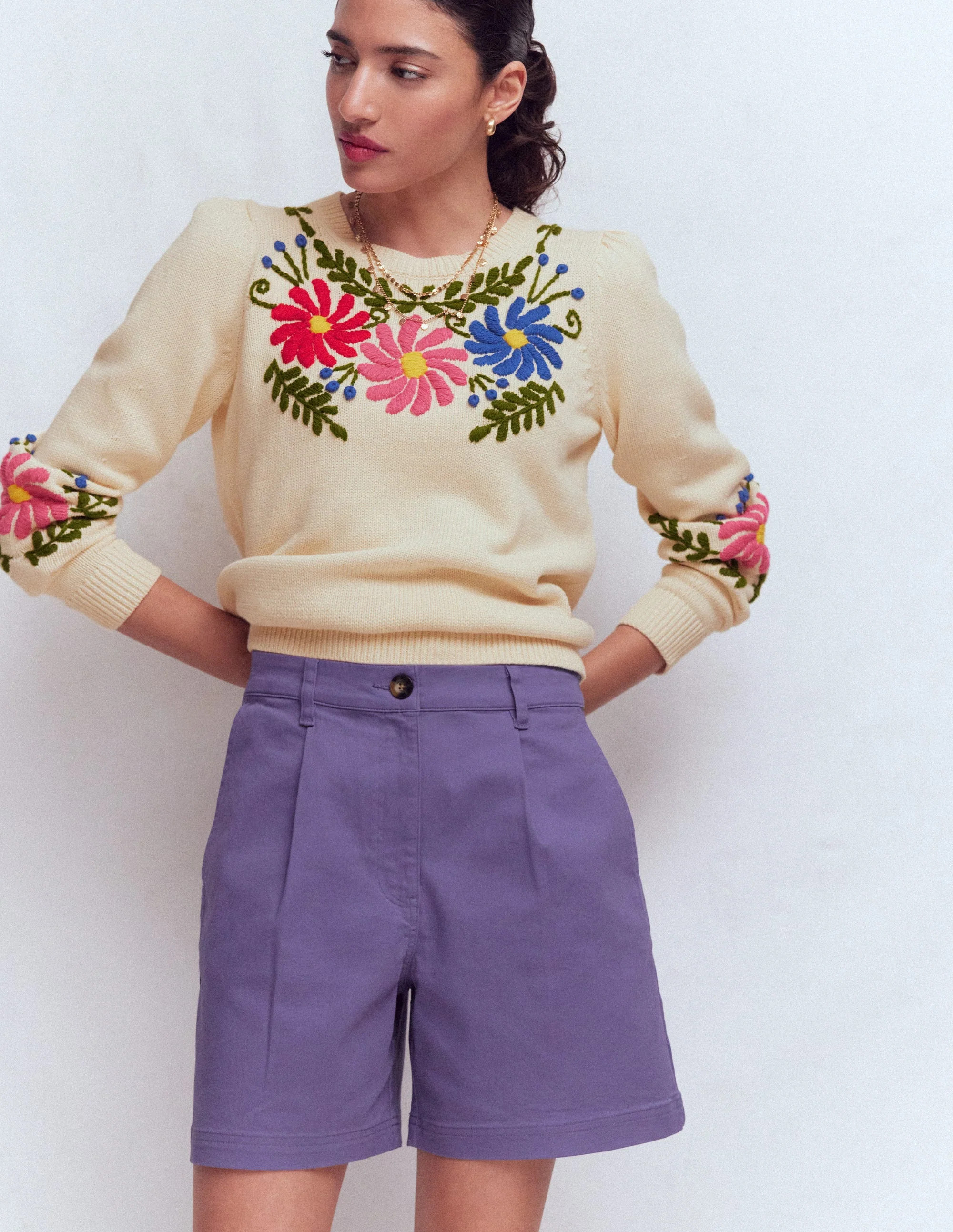 Chinoshorts-Lila Distel | Boden DE