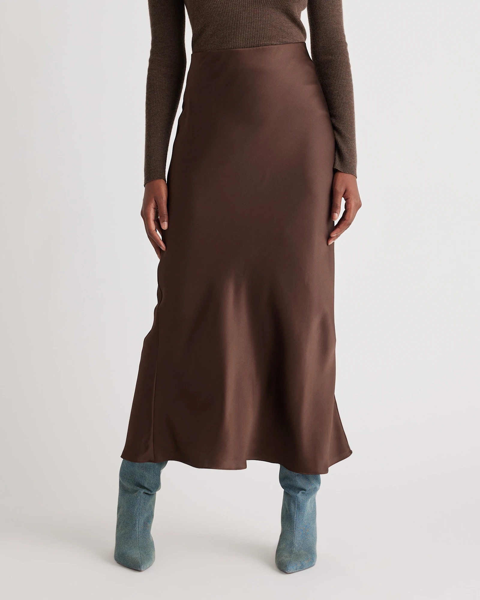 Quince | Women's Maxi Skirt in Dogwood, Size XS, Silk | Quince