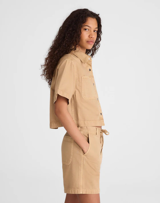 Boxy Crop Button-Up Shirt in Airy Denim | Madewell