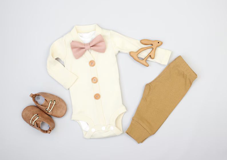 Classic Baby Boy Clothes. Cream & Camel Spring or Easter. | Etsy | Etsy (US)