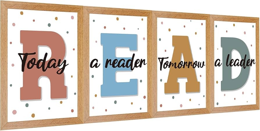 Boho Reading Posters for Classroom Decorations Read Sign Bulletin Board Set for Pre School Elemen... | Amazon (US)