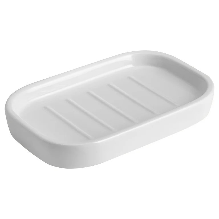 Mainstays Basic Rectangular Ceramic Soap Dish White | Walmart (US)