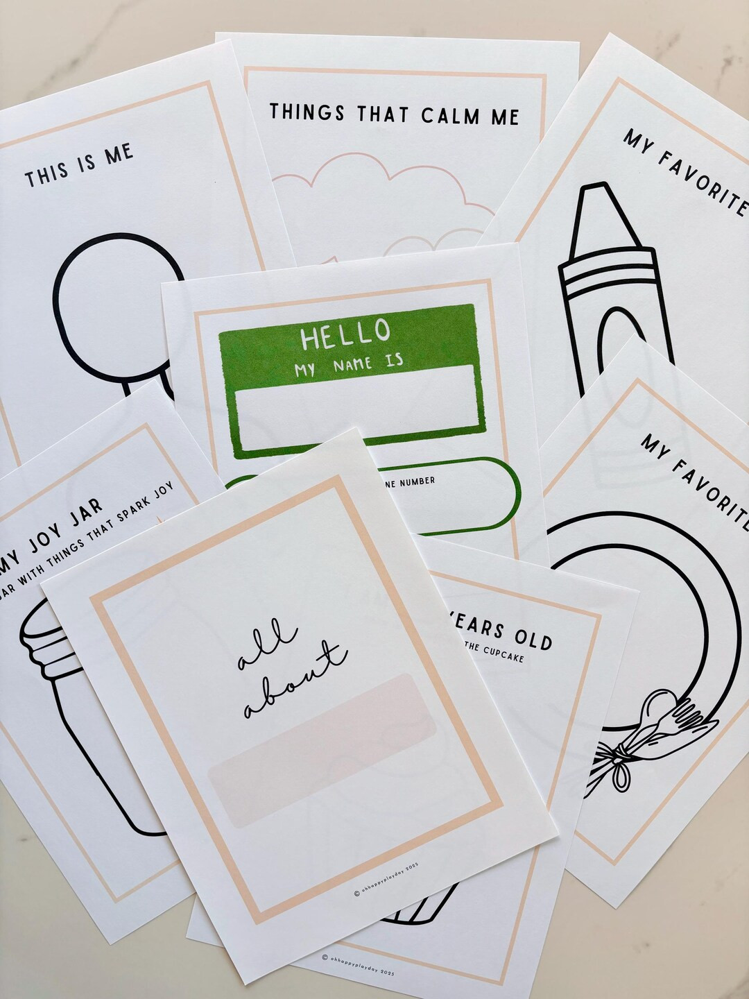 All About Me Activity Book - Neutral Tone Borders (digital Download) - Etsy | Etsy (US)
